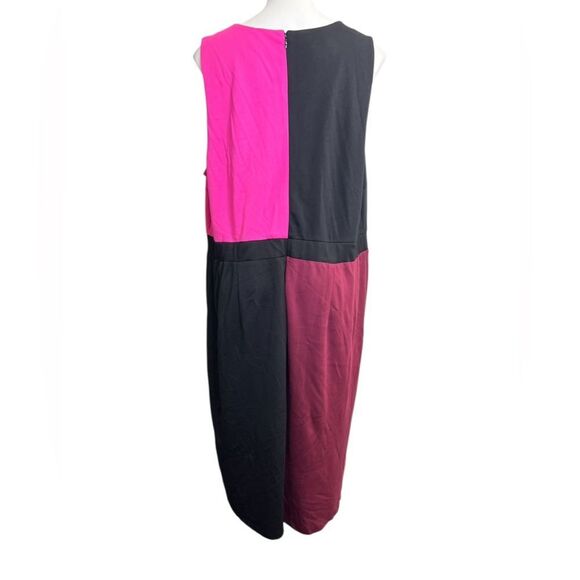 Lane Bryant dress plus size 22‎ pink multicolor colorblock stretch bodycon - Picture 4 of 6